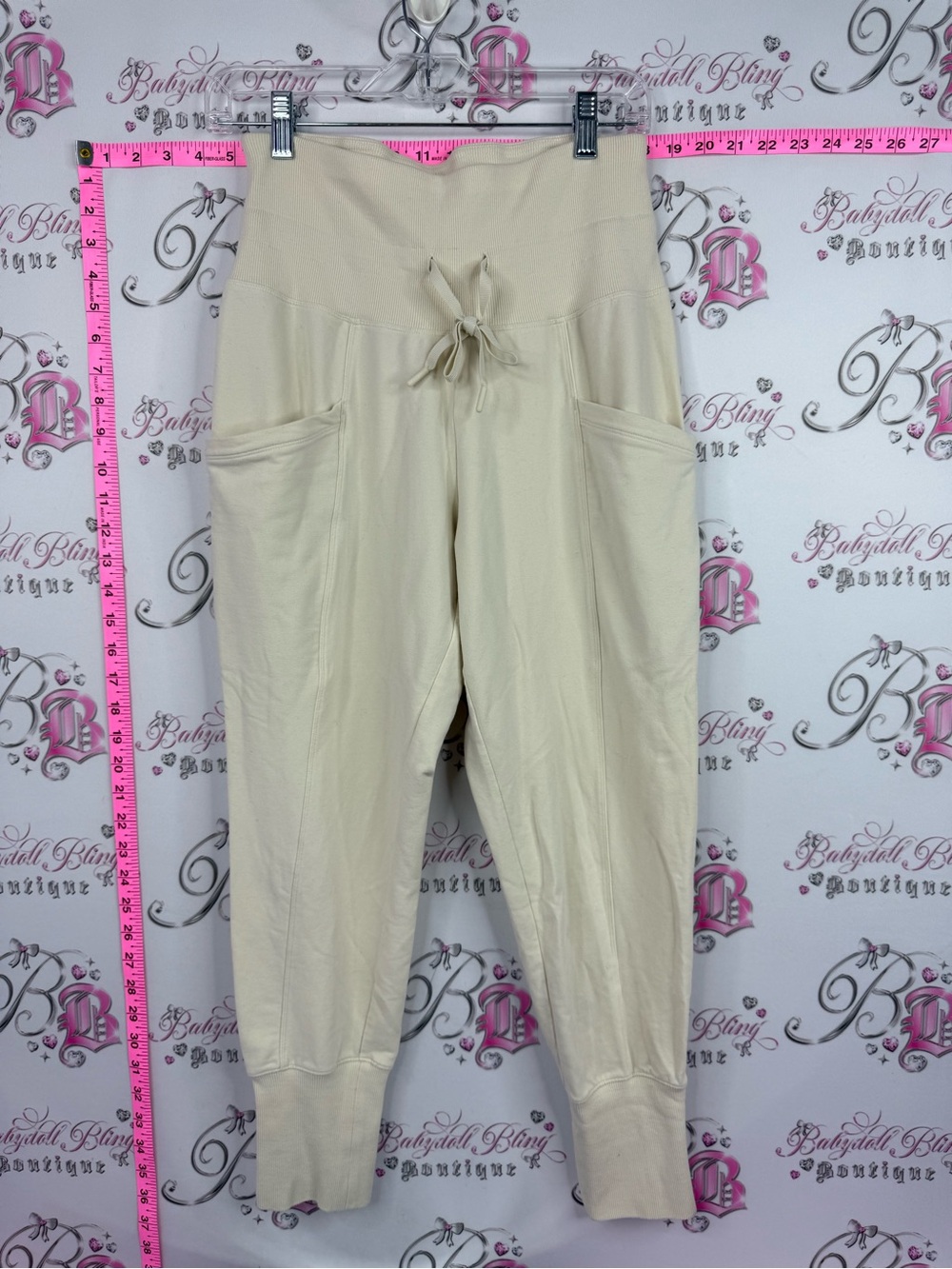 all in motion joggers pants Cream High-Waist Drawstring Joggers